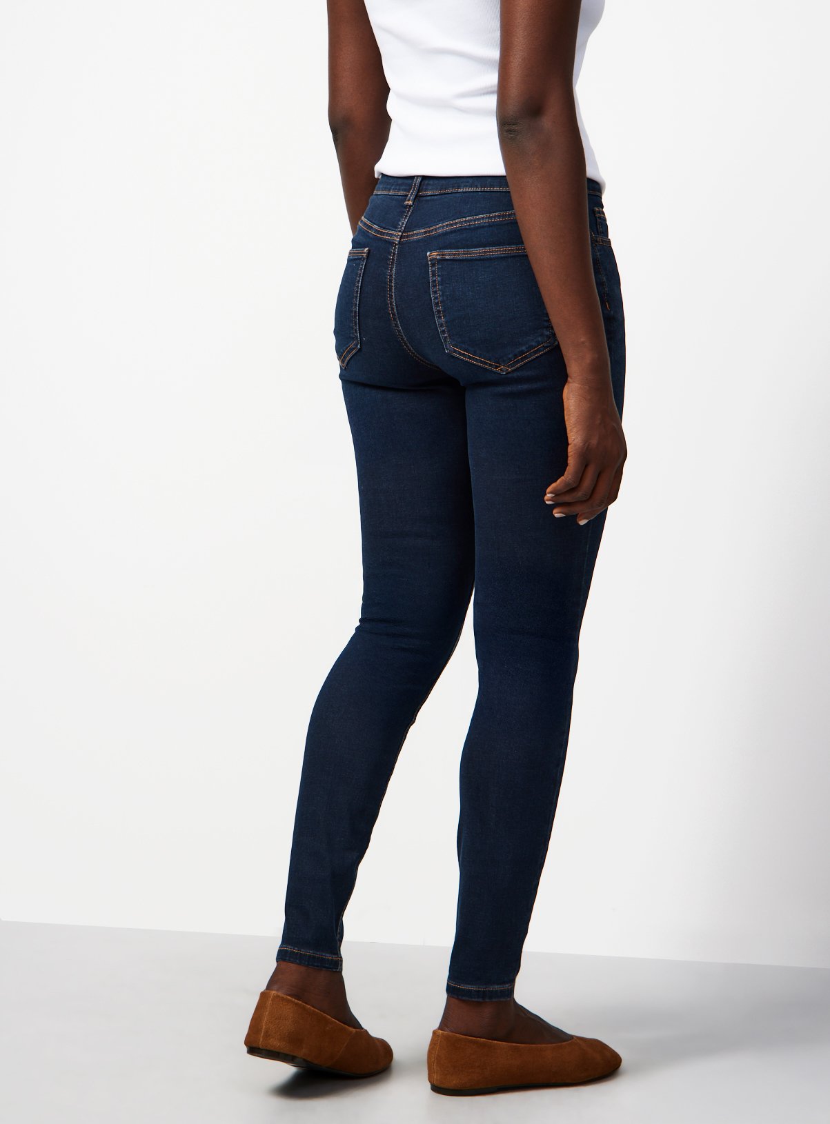 Dark Denim Cotton Stretch Skinny Mid Rise Jeans 18R - Image 4 thumbnail